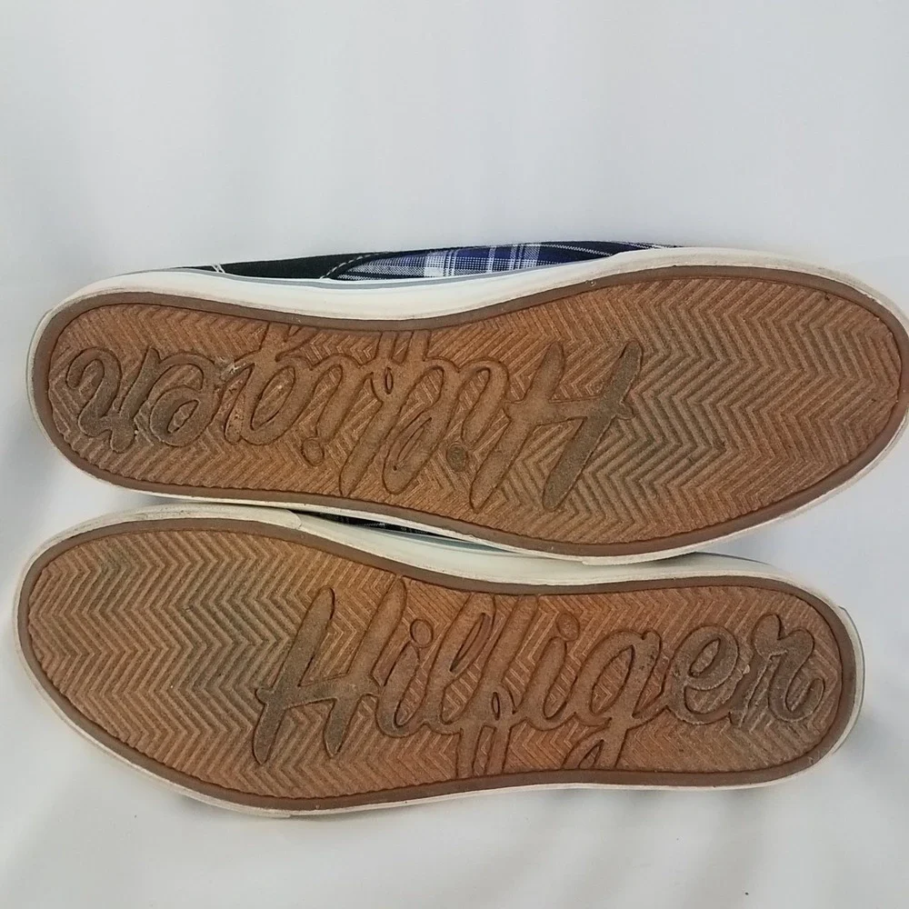 Tommy Hilfiger TMFred Boat Shoes Mens 11.5 Blue‎ Canvas Chekkers Lace Up SH168